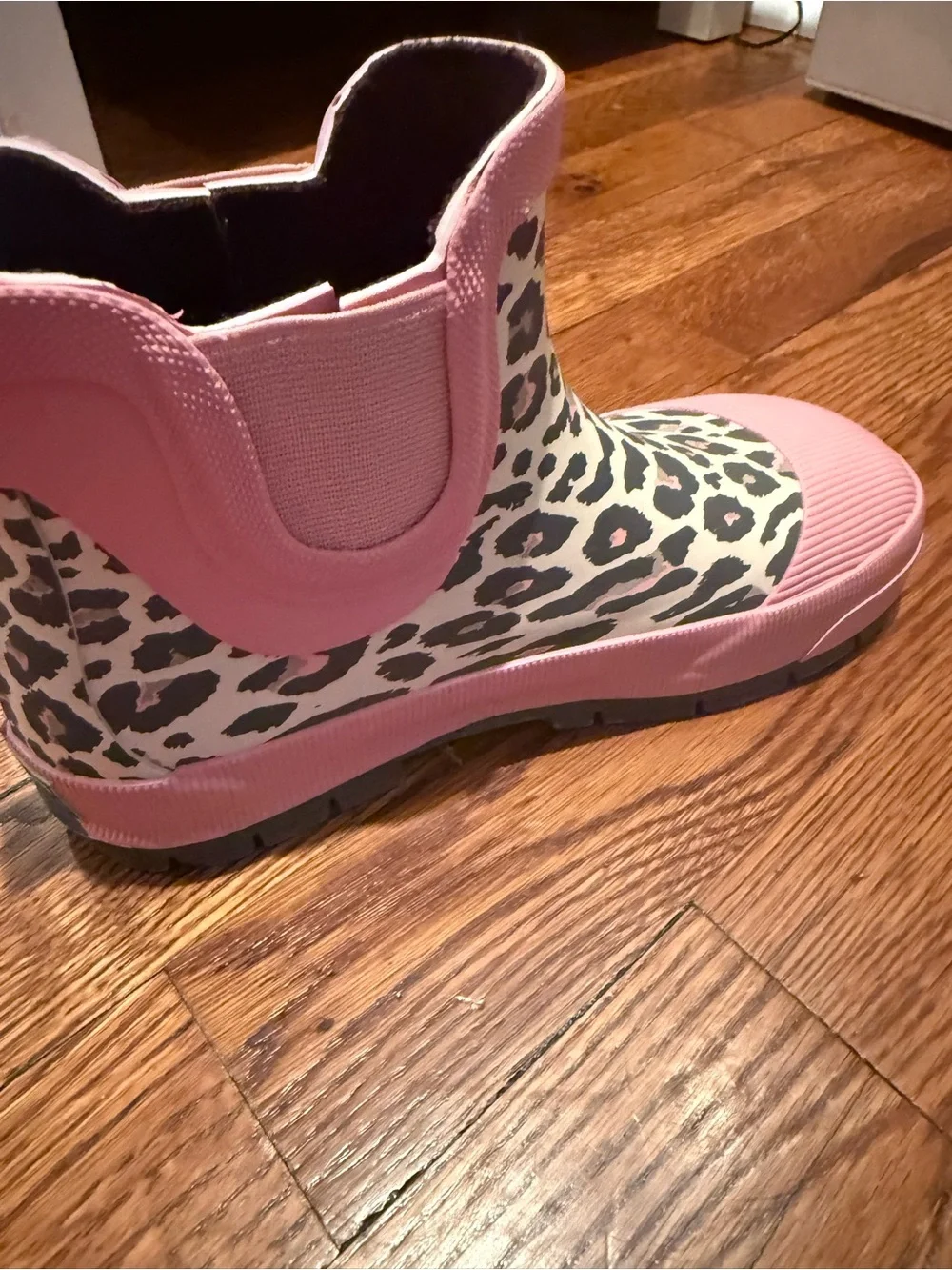 Kids Pink Leopard Print Rain Boots Western Chief size 13